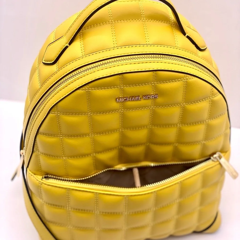Michael Kors Vibrant Yellow Quilted Backpack